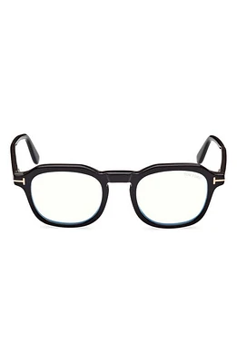 TOM FORD 49mm Blue Light Blocking Glasses in Shiny Black at Nordstrom