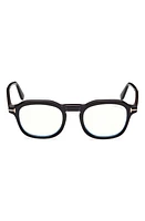 TOM FORD 49mm Blue Light Blocking Glasses in Shiny Black at Nordstrom