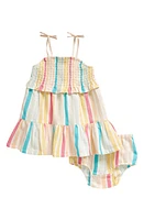 Tucker + Tate Stripe Smocked Dress & Bloomers Pink Fandango Andie at Nordstrom,