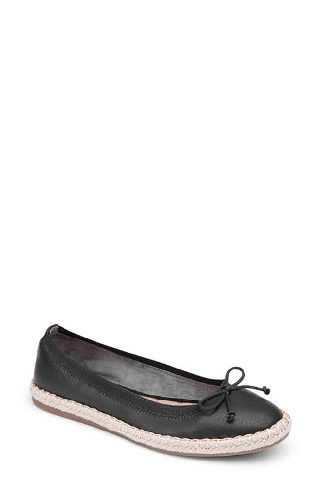 Me Too Kinsley Espadrille Ballet Flat Black Smooth at Nordstrom,