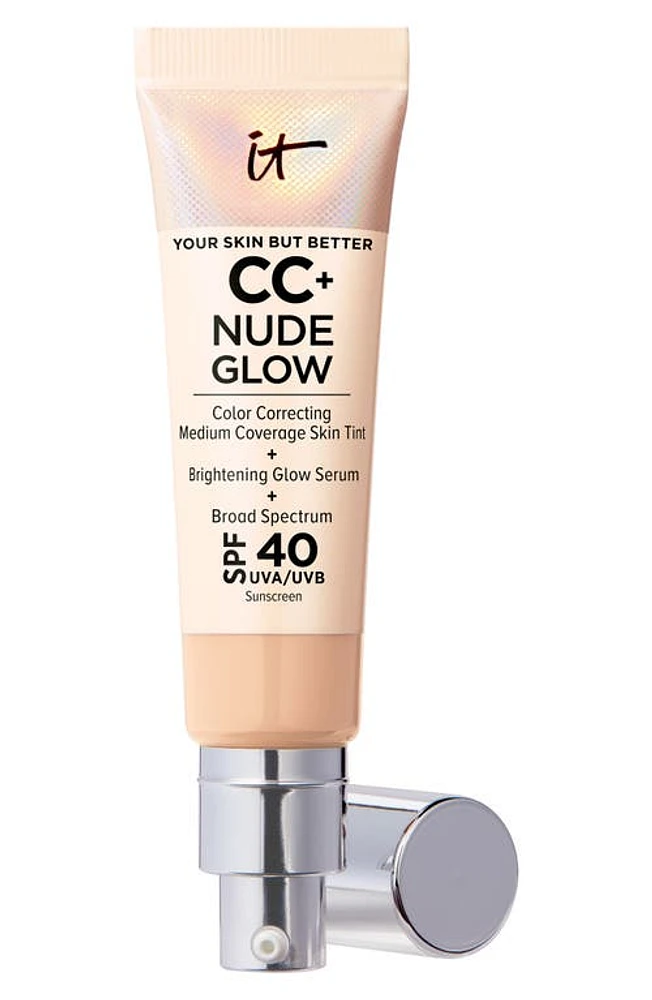 IT Cosmetics CC+ Nude Glow Lightweight Foundation + Glow Serum SPF 40 in Light Medium at Nordstrom