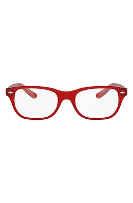 Ray-Ban Kids 46mm Rectangular Optical Glasses in Red at Nordstrom