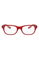 Ray-Ban Kids 46mm Rectangular Optical Glasses in Red at Nordstrom