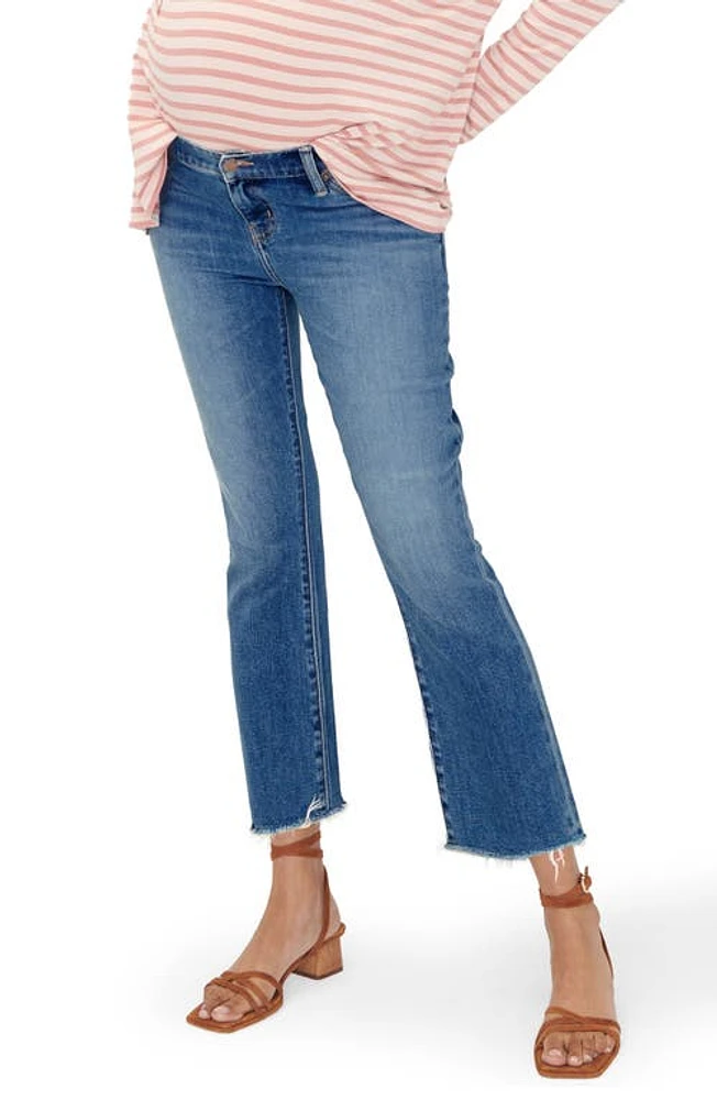 HATCH The Under Bump Crop Maternity Jeans Indigo at Nordstrom,