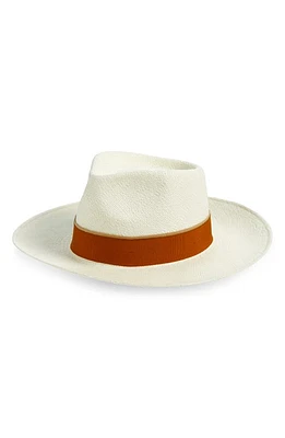 René Mantilla, New York Straw Fedora in Vibrant White at Nordstrom, Size Medium