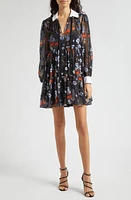 Cinq à Sept Vianne Floral Long Sleeve Shirtdress in Obsidian Multi at Nordstrom, Size 8