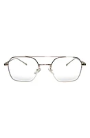 Fifth & Ninth Loki 51mm Geometric Blue Light Blocking Glasses in Silver/Clear at Nordstrom