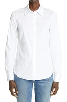 Lafayette 148 New York Kennedy Solid White Stretch Button-Up Shirt at Nordstrom,