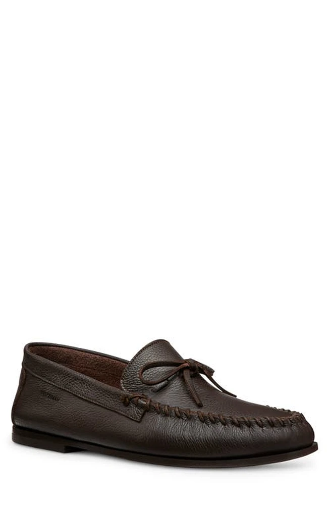 Stuart Weitzman Montauk Tie Moc Toe Loafer Dark Brown at Nordstrom,