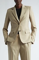 Lafayette 148 New York Fitted Stretch Wool Blazer Plaster at