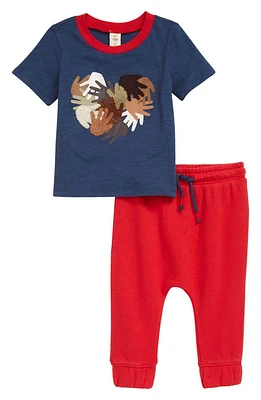 Tucker + Tate Appliqué Graphic Tee & Pants Set Navy Denim Heart Hands at Nordstrom,