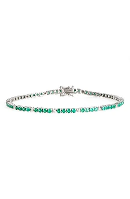 VALANI ATELIER Emerald & Diamond Tennis Bracelet in White Gold/Emerald/Diamond at Nordstrom, Size 7