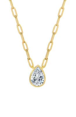 Crislu Pear Cut Pendant Necklace in Gold at Nordstrom