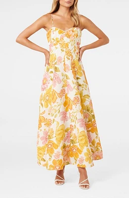 Ever New Vayda Floral Linen Blend A-Line Dress Joni Botanical at Nordstrom,