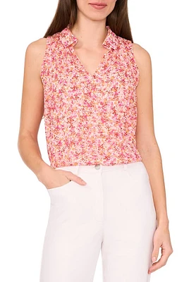 halogen(r) Pleated Chiffon Sleeveless Top Seashell Pink at Nordstrom,