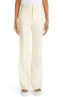 Chloé Vertical Wide Leg Flare Linen Trousers in Coconut Milk at Nordstrom, Size 10 Us