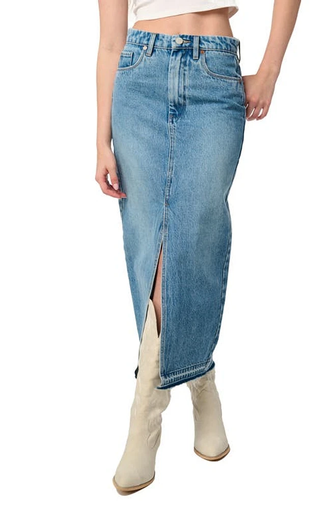 BLANKNYC High Waist Front Slit Denim Skirt Double Duty at Nordstrom,