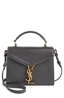 Saint Laurent Mini Cassandra Leather Top Handle Bag in 1112 Storm at Nordstrom