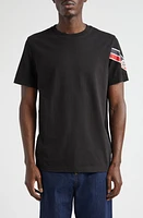 Moncler Stripe Logo Cotton T-Shirt at Nordstrom,