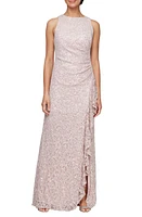 Alex Evenings Sequin Ruched Ruffle A-Line Gown at Nordstrom,