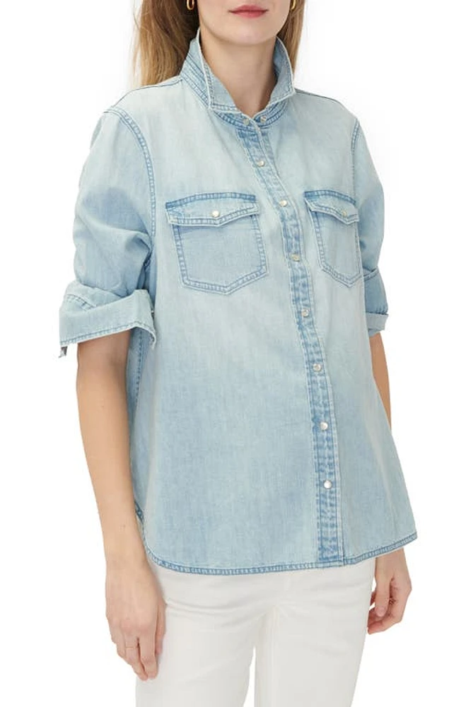 HATCH The Denim Maternity Nursing Friendly Shirt Light Wash at Nordstrom,