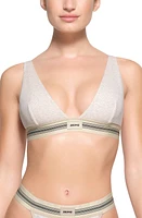 SKIMS Stretch Cotton Rib Plunge Bralette at Nordstrom,