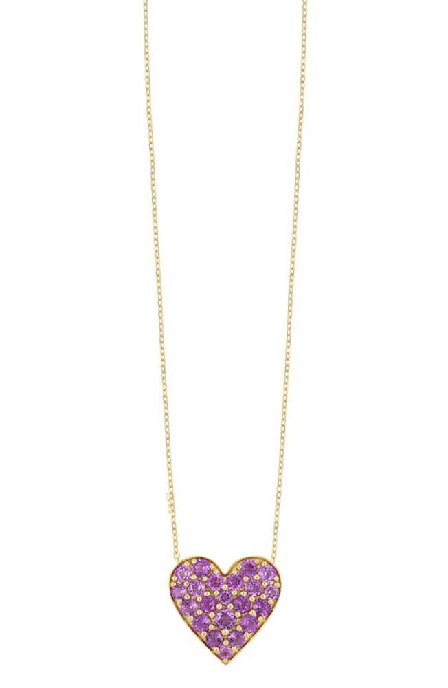 Bony Levy 14K Gold Amethyst Heart Pendant Necklace in 14K Yellow Gold at Nordstrom, Size 18