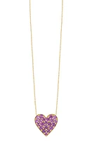 Bony Levy 14K Gold Amethyst Heart Pendant Necklace in 14K Yellow Gold at Nordstrom, Size 18