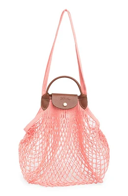 Longchamp Le Pliage Filet Knit Shoulder Bag in Blush at Nordstrom