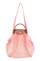 Longchamp Le Pliage Filet Knit Shoulder Bag in Blush at Nordstrom