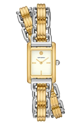 Tory Burch The Eleanor Mini Bracelet Watch & Bracelet Set, 28mm in Two Tone at Nordstrom