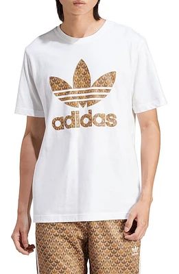 adidas Originals Mono Trefoil Logo Graphic T-Shirt in White/Earth Strata at Nordstrom, Size Medium