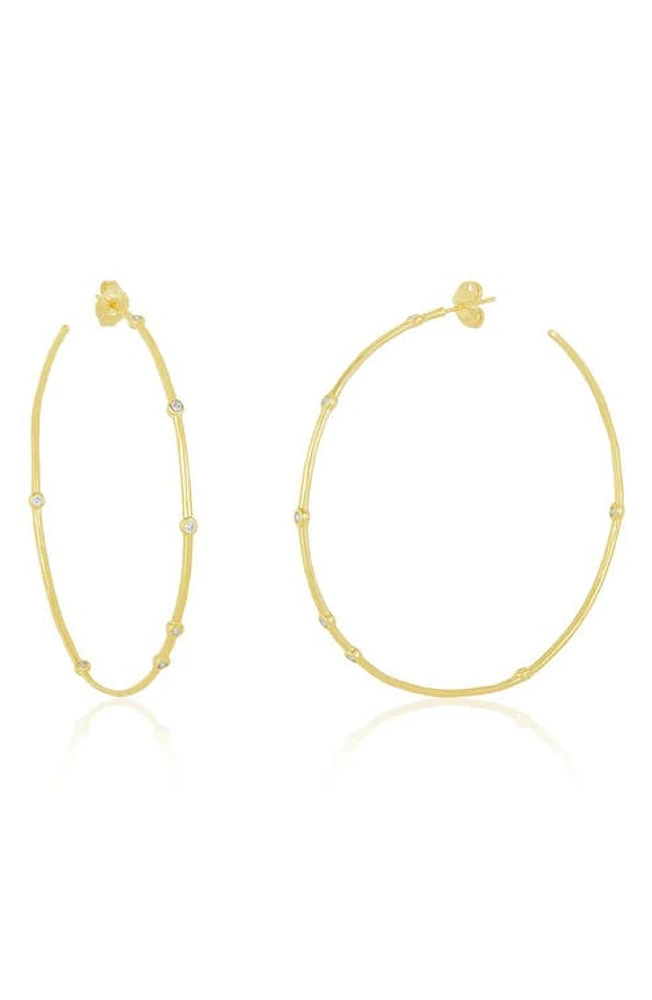 Melinda Maria Inside Out Station Hoop Earrings in Gold/white Diamondettes at Nordstrom