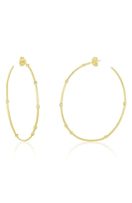 Melinda Maria Inside Out Station Hoop Earrings in Gold/white Diamondettes at Nordstrom