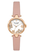 Kate Spade New York holland rose leather strap watch, 28mm in Pink at Nordstrom, Size 28 Mm