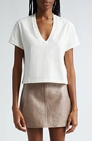 Courrèges Deep V-Neck Crop Cotton T-Shirt at Nordstrom,