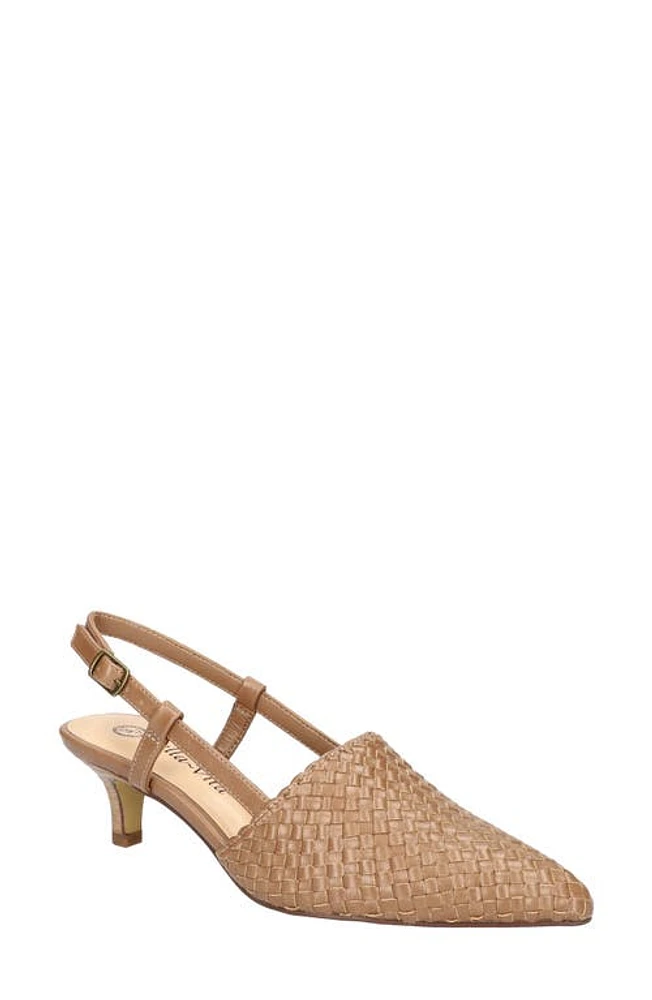 Bella Vita Kaisley Kitten Heel Slingback Pump Beige at Nordstrom,