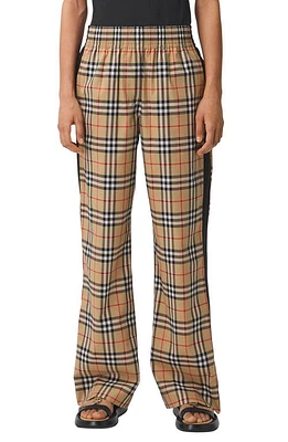 burberry Louane Check Side Stripe Stretch Cotton Pants Archive Beige Ip Chk at Nordstrom,