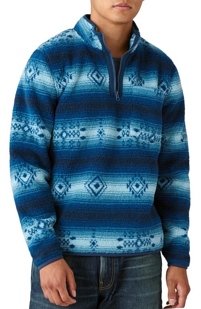 Lucky Brand Southwestern Print High Pile Fleece Utility Mock Neck Sweatshirt Multi at Nordstrom