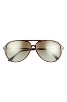 TOM FORD Samson 62mm Gradient Oversize Aviator Sunglasses in Dark Havana/Green at Nordstrom