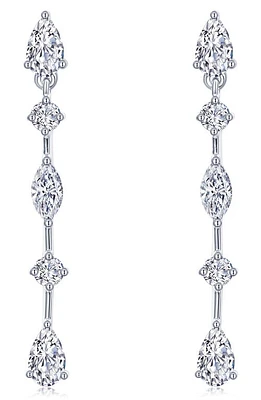 Lafonn Simulated Diamond Linear Drop Earrings in White at Nordstrom