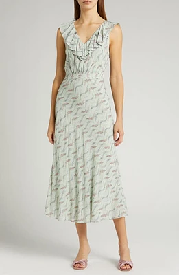 PAIGE Shona Maxi Dress Dusty Sage Multi at Nordstrom,