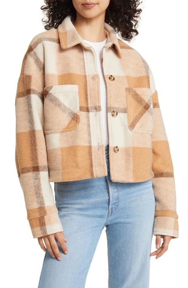 Rip Curl Tropics Plaid Flannel Jacket Light Peach at Nordstrom,