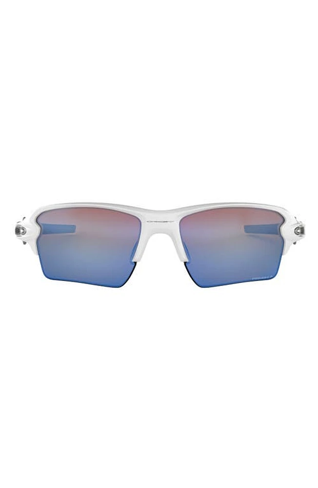 Oakley Flak 2.0 XL 59mm Prizm Polarized Rectangular Sunglasses in White at Nordstrom