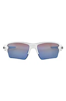 Oakley Flak 2.0 XL 59mm Prizm Polarized Rectangular Sunglasses in White at Nordstrom