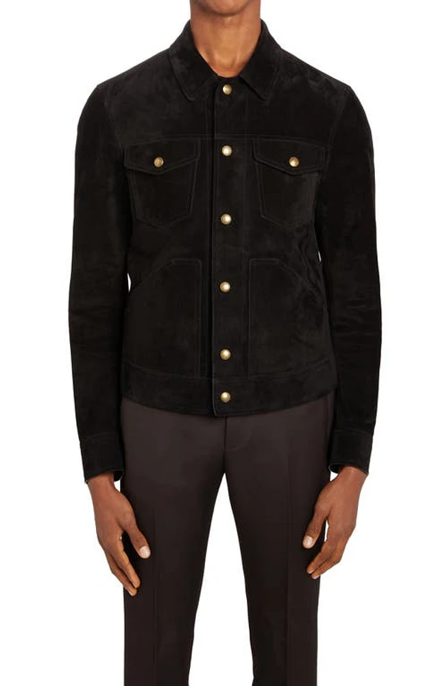 TOM FORD Suede Western Jacket Black at Nordstrom, Us