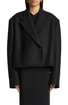 Khaite The Raymond Wool Blend Jacket Black at Nordstrom,