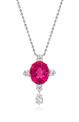 Mindi Mond Pink Tourmaline & Diamond Necklace in Pnk Tour/18K Yg/Plat at Nordstrom