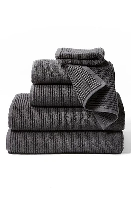 Coyuchi Temescal 6-Piece Organic Cotton Bath Towel, Hand Towel & Washcloth Set in Shadow at Nordstrom, Size 6 Piece Set