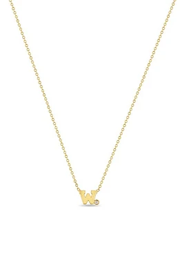 Zoë Chicco Diamond Initial Pendant Necklace in Yellow Gold-W at Nordstrom, Size 16